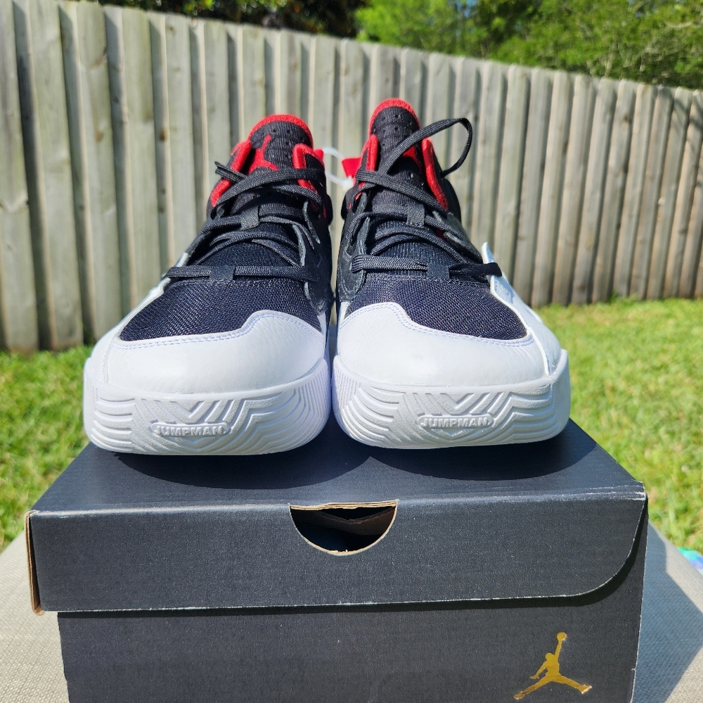 Size 14 - Jordan Stay Loyal 2 Black White Gym Red - Picture 4 of 8